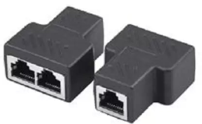Dealsplant 1:2 lan splitter adapter 1 input 2 output 1x2 Splitter Adapter 1-Port Female to 2-Port Female Socket Y Adapter Extender Plug LAN Network Connector for CAT5, CAT5E, CAT6, CAT7 - Black Lan Adapter-Adapters-dealsplant