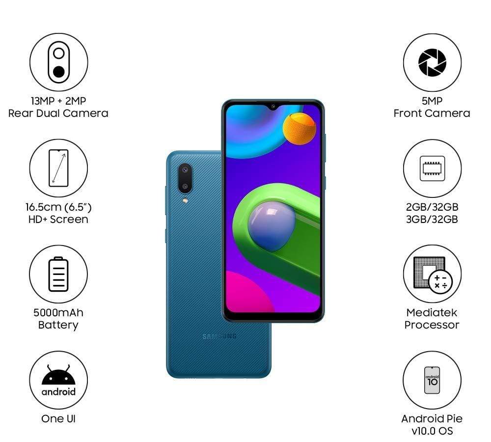 Samsung Galaxy M02 (3GB RAM-64GB Storage)-Mobile Phones-dealsplant