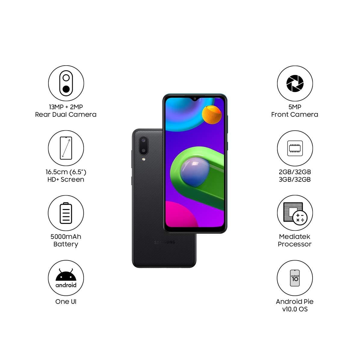 Samsung Galaxy M02 (3GB RAM-64GB Storage)-Mobile Phones-dealsplant