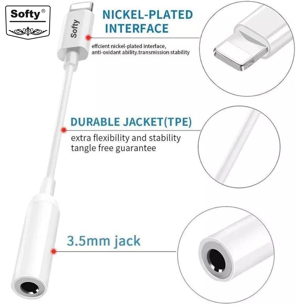 Softy premium quality Lightning audio jack-Connectors-dealsplant