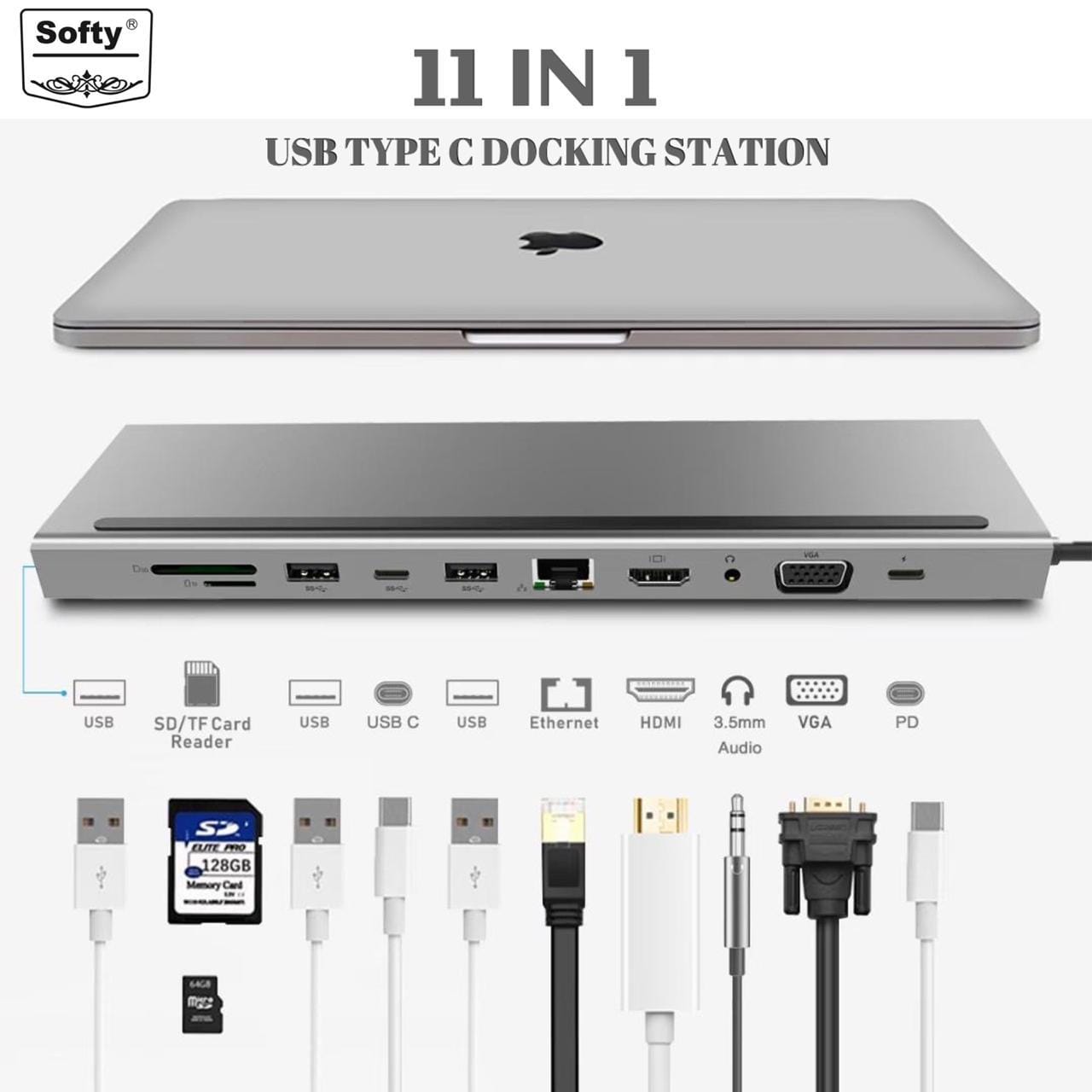 Softy premium quality Type-C 11in1 HUB-Type-C HUB-dealsplant
