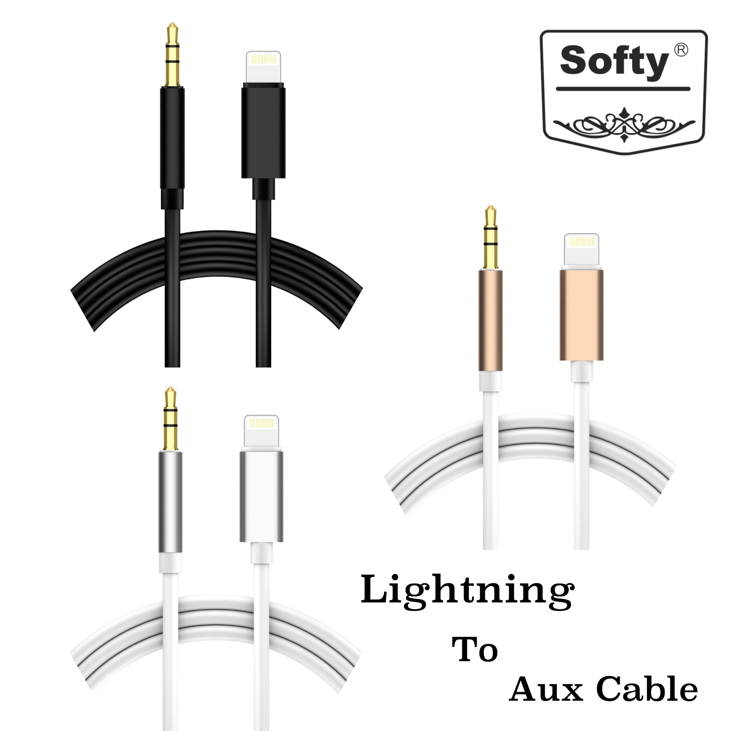 Softy premium quality Lightning to Aux stereo male cable