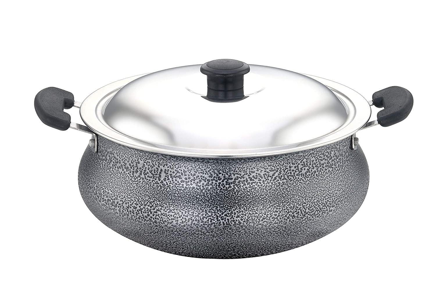 SOWBAGHYA Aluminium Biriyani Pot With Lid (Black)-Home & Kitchen Appliances-dealsplant