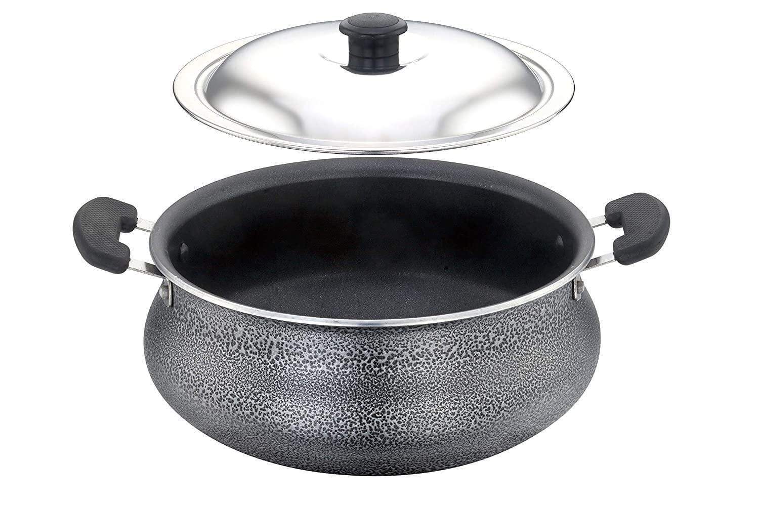 SOWBAGHYA Aluminium Biriyani Pot With Lid, 3 L (Black)-Home & Kitchen Appliances-dealsplant