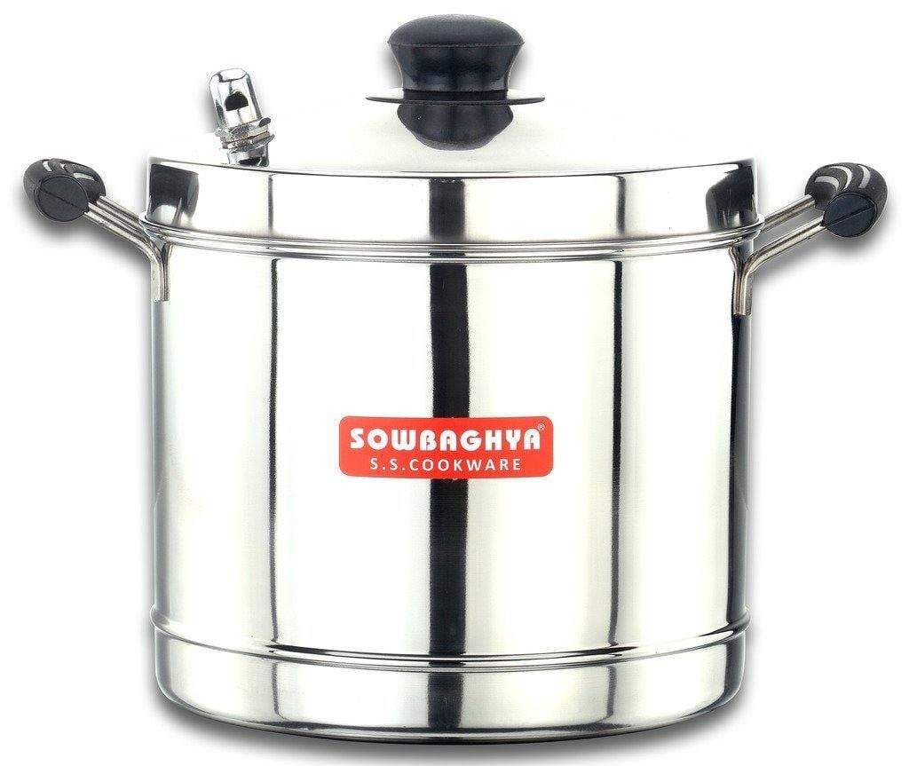 Sowbaghya Induction Base Stainless Steel Idly Maker (6 Plates)-Home & Kitchen Appliances-dealsplant