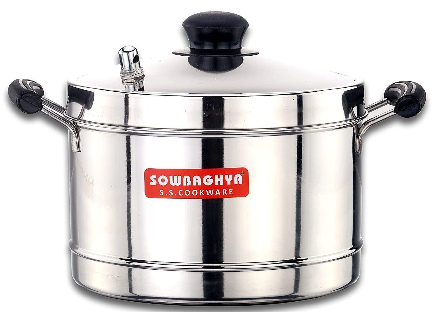 Sowbaghya Induction Base Stainless Steel Idly Maker (6 Plates)-Home & Kitchen Appliances-dealsplant