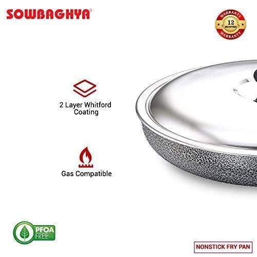 Sowbaghya Non Stick Fry Pan with Stainlees Steel Lid-Home & Kitchen Appliances-dealsplant