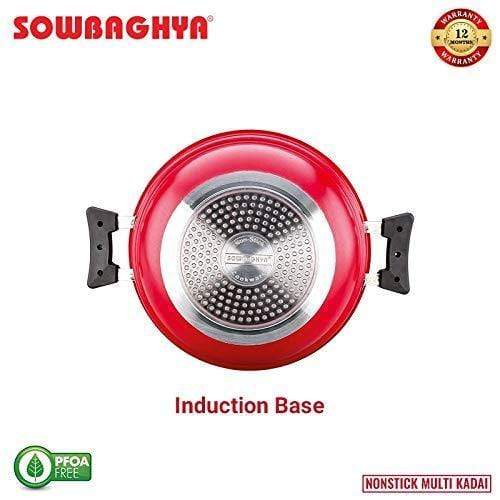 Sowbaghya Non Stick Induction Base Multi Kadai (2 Idly Plates + 1 Steamer Plate)-Home & Kitchen Appliances-dealsplant