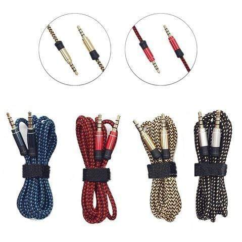 Transton Nylon Braided Aux Cable 3.5mm Male to 3.5mm Male Cable 1m-Cables-dealsplant