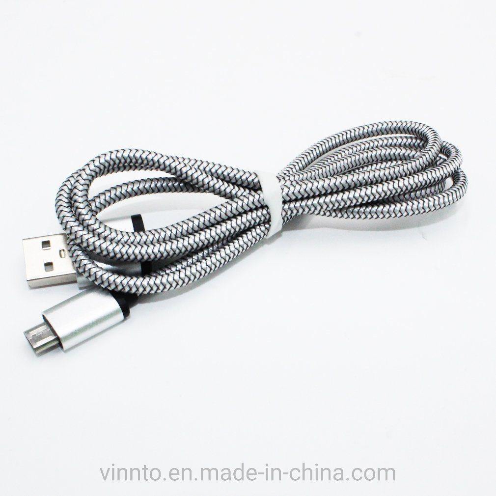 Transton Unbreakable Metal Braided High Speed USB to MicroUSB V8 Charging Cable for mobiles 1m-Datacable-dealsplant