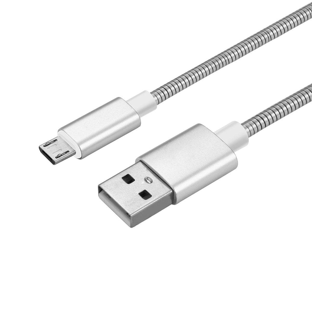 Transton Unbreakable Metal Braided High Speed USB to MicroUSB V8 Charging Cable for mobiles 1m-Datacable-dealsplant
