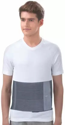 Dyna Tummy Trimmer/Abdominal Belt-8 Inch Width Abdomen Support (Grey) Small-HEALTH &PERSONAL CARE-dealsplant