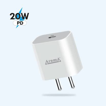 Aroma 20 W 3 A Mobile WC117AD - 20W 3Amp Fast Charging PD Adaptor Mobile Charger Charger (White)-CHARGER ADAPTER-dealsplant