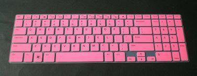 Yashi Laptop Keyboard Protector Skin Cover Pink with Clear Silicone Rubber for Dell Inspiron 35XX Series & 55 Series-Keyboard Protectors-dealsplant
