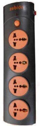 Zebion pure power Pier 4 Socket Extension Boards 2 meter (Orange)-Power Strip-dealsplant