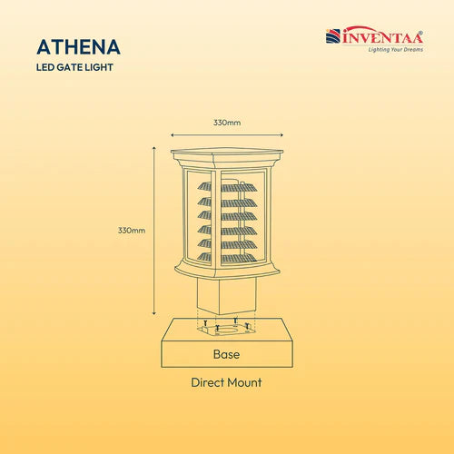 Inventaa Athena 18W Outdoor Gate Post Light — 3-in-1 LED (Cool, Warm & Neutral White)-Outdoor Lighting-dealsplant