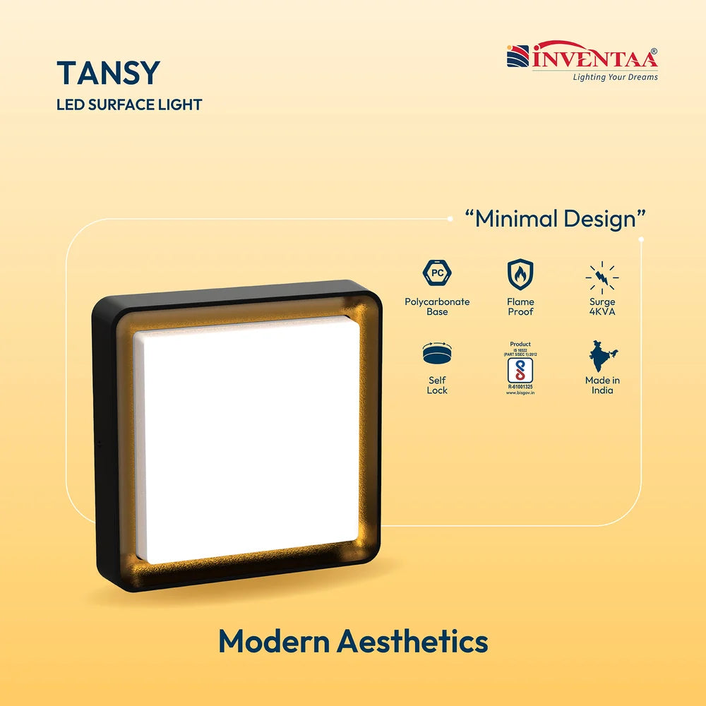 INVENTAA Tansy LED Surface Wall Light – 15W, Cool/Warm/Neutral-Indoor Lighting-dealsplant