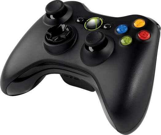 Microsoft Xbox 360 Wireless Controller, 2.4GHz Wireless Technology, Two Analog Pressure-Point Triggers, Up to 30 Foot Range, Adjustable Vibration Feedback, Up to 40 Hours of Battery, Black | JR9-00010-Wireless Controller-dealsplant