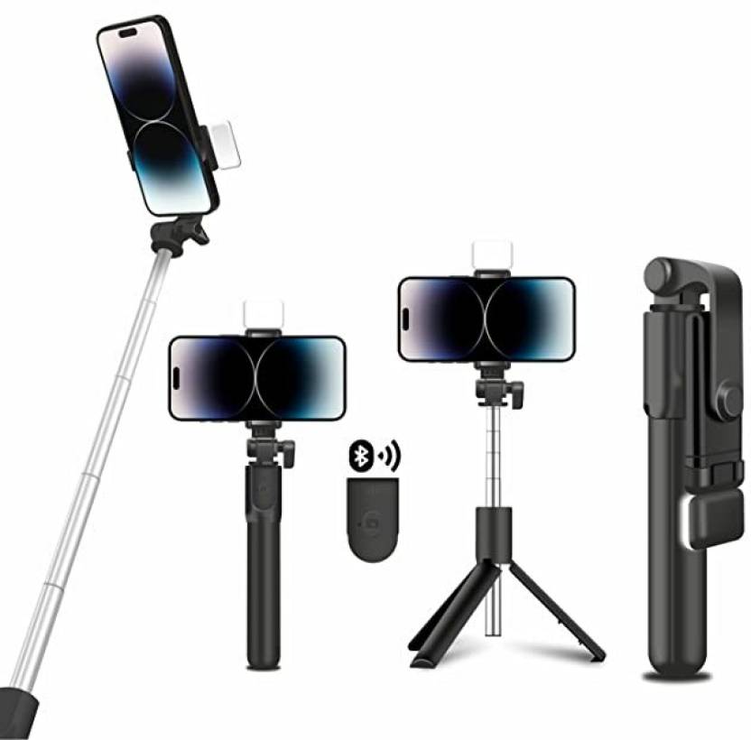 Dealsplant Bluetooth Selfie Stick with Remote and LED Selfie Light Tripod and Mobile Stand-Selfie Sticks-dealsplant