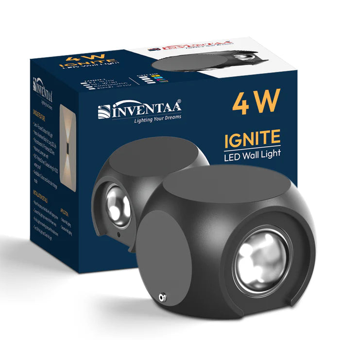 INVENTAA Ignite LED Outdoor Wall Light – 2-Way & 4-Way | Cool & Warm White