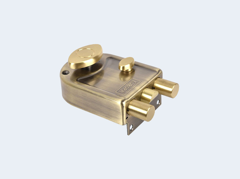 Europa 8013 Dimple Key Main Door Lock Nickel Chrome / Ivory Silver/ Anti Brass-Door lock-dealsplant