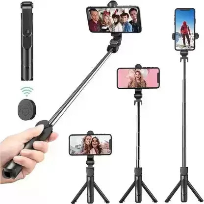 ESN 999 3 in 1 Portable Selfie Stick Tripod with Bluetooth Remote mobile Stand Tripod (Random colour)ts Up to 500 g)-Selfie Sticks-dealsplant