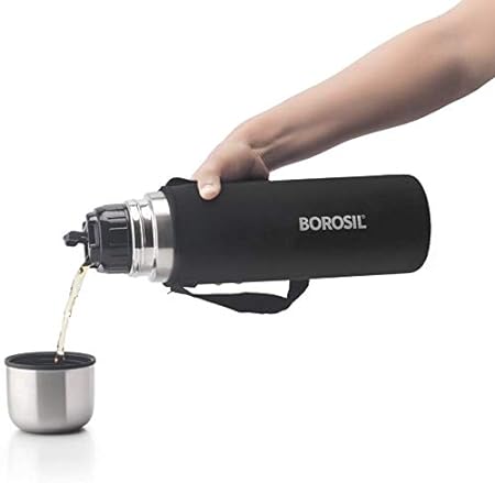 Borosil Hydra Thermo Steel Flask 1000 ML (Black)-flask-dealsplant