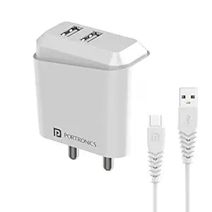 Portronics Adapto 42 C 2.4A Charger with Dual USB Port-CHARGER ADAPTER-dealsplant