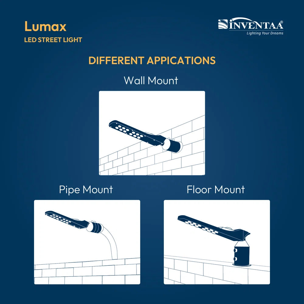 INVENTAA Lumax Lens LED Street Light – 36W, 50W & 100W