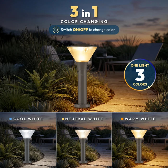 INVENTAA YASH 12W 3-in-1 LED Bollard Light – Colour Changing Garden Pathway Light