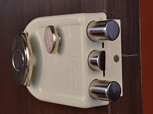 Europa 8013 Dimple Key Main Door Lock Nickel Chrome / Ivory Silver/ Anti Brass-Door lock-dealsplant