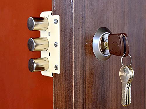 Europa 8013 Dimple Key Main Door Lock Nickel Chrome / Ivory Silver/ Anti Brass-Door lock-dealsplant