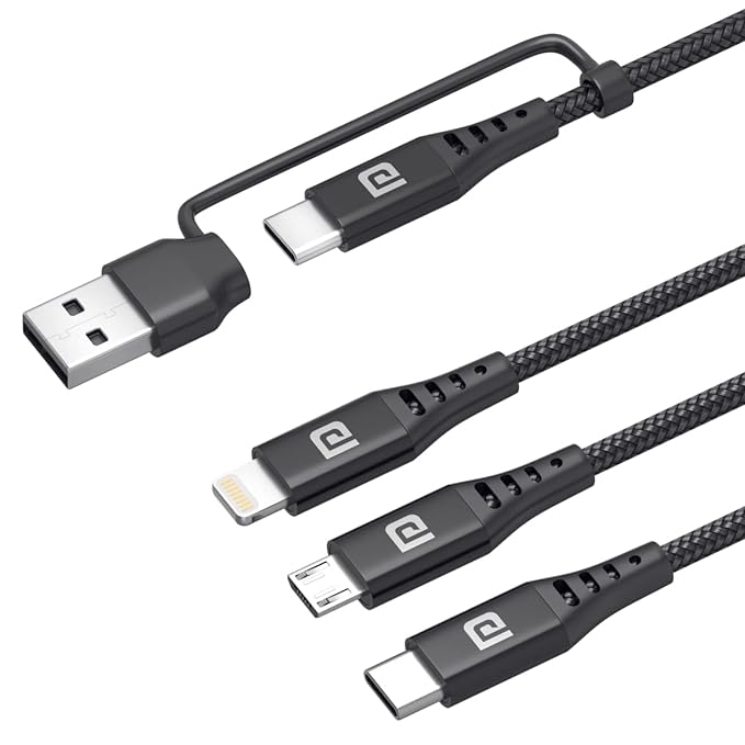 Portronics Konnect J9 3-in-1 Type C + 8Pin + Micro USB Cable-Connectors-dealsplant