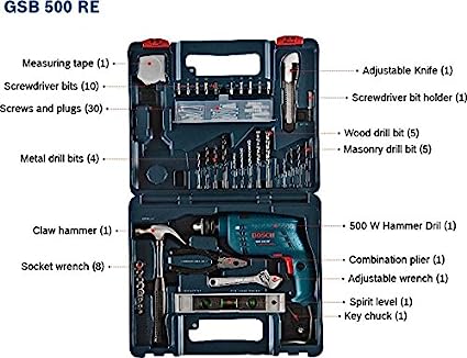 Bosch GSB 500 RE Kit 500 W Power Tool Kit-Power Tool Kit-dealsplant
