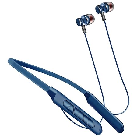 FRONTECH Symphonic Wireless Neckband Earphone |Magnetic Buds |20 Hours  Playback Bluetooth Type-C Charging Blue