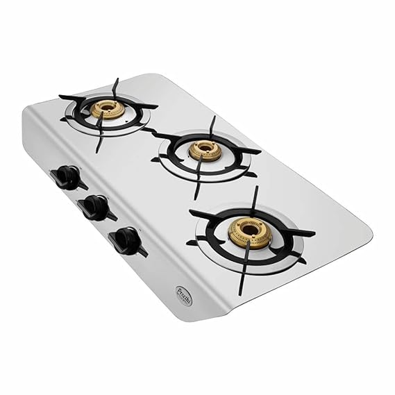 Preethi Stylo Steel 3 Burner Gas Stove-GAS STOVE-dealsplant