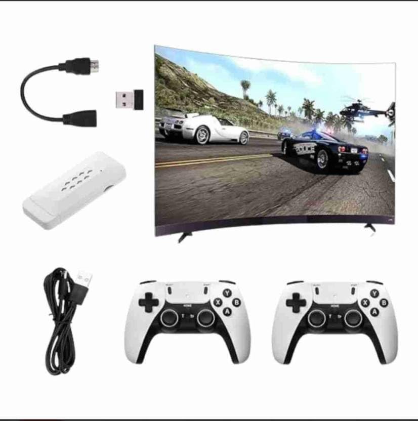 M22 Game Stick Retro Video Game Console with 2 Wireless Controller 64 GB with Yes (White,Black)-VIDEOGAME-dealsplant
