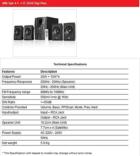 Intex IT-2650 Digi Plus 4.1 Multimedia Speaker-Multi-Media Speaker-dealsplant
