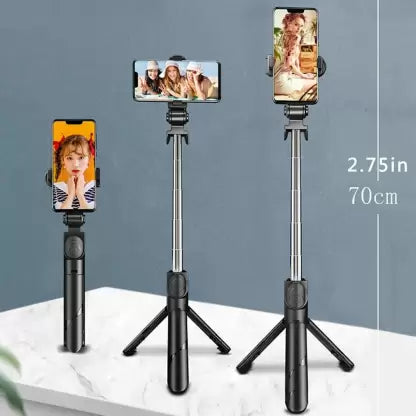 ESN 999 3 in 1 Portable Selfie Stick Tripod with Bluetooth Remote mobile Stand Tripod (Random colour)ts Up to 500 g)-Selfie Sticks-dealsplant