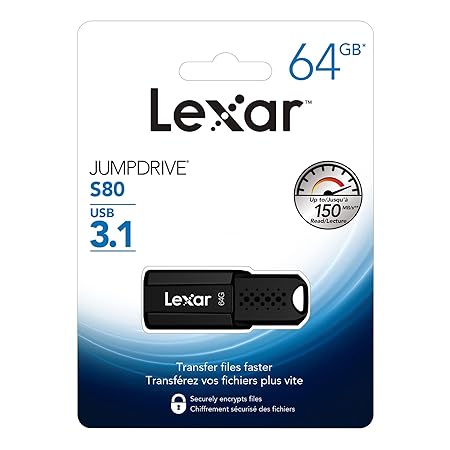 Lexar Jump Drive S80 USB 3.1 Flash Drive 2 Years Warranty - Black-PENDRIVE-dealsplant