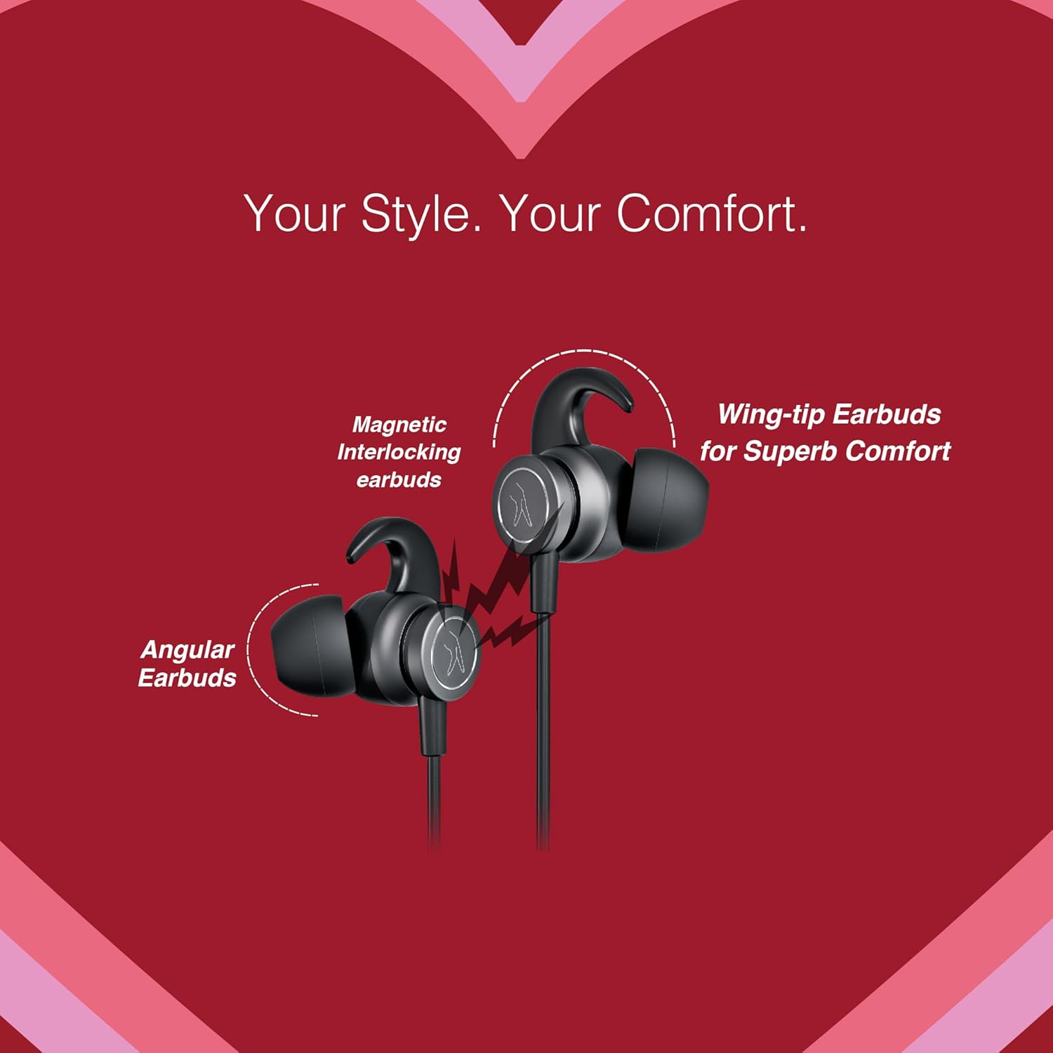 FINGERS FC-Bassitica Wireless in-Ear Bluetooth Neckband Earphones with 50-Hour Playtime, 6 Unique Music Modes, Mic with Surround Noise Cancellation SNC™ Technology-Earphones-dealsplant