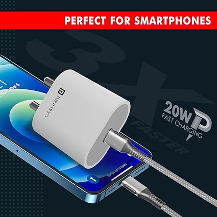 Portronics Adapto 20C Type-C 20W PD Fast Charging Adapter-CHARGER ADAPTER-dealsplant
