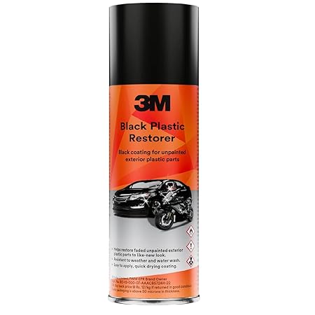 3M Black Plastic Restorer, Black Coating for Unpainted Exterior Plastic Parts (270g, Pack of 1)-Car Paint Part-dealsplant