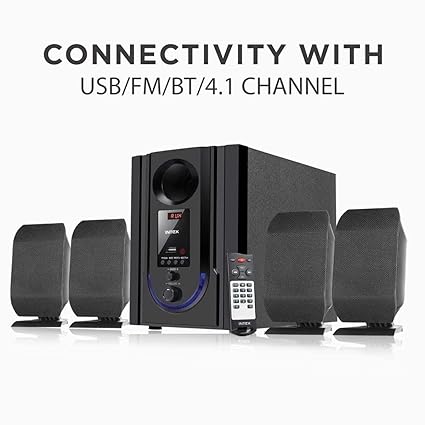 Intex IT-301 FMUB 60 Watt 4.1 Channel Wireless Bluetooth Multimedia Speaker (Black)-Trolley Speaker-dealsplant