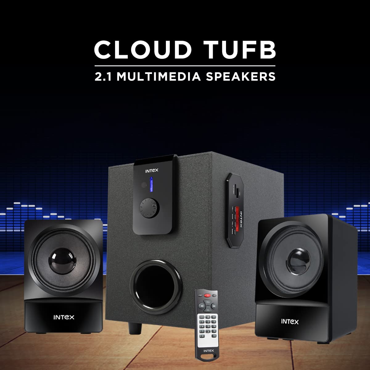 Intex 2.1 Cloud TUFB Multimedia Speaker with Bluetooth/USB/FM/AUX-Multi-Media Speaker-dealsplant