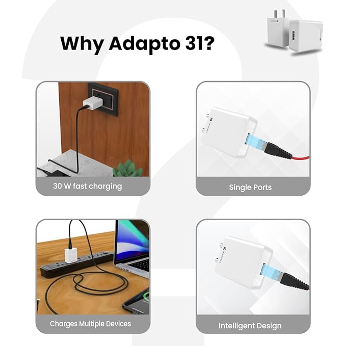 Portronics Adapto 31 M 2.4A Single USB Port with 12W Charger-CHARGER ADAPTER-dealsplant