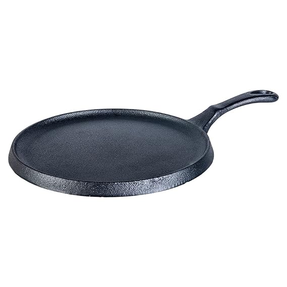 Wonderchef Forza Cast-Iron 25 cm Dosa Tawa Pan | Pre-Seasoned Cookware | Induction Friendly | 3.8 mm| with Lifetime Exchange Warranty-Home & Kitchen Accessories-dealsplant