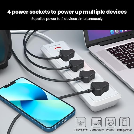 Portronics Power Plate 11 with 4 Power Sockets-Power Sockets-dealsplant