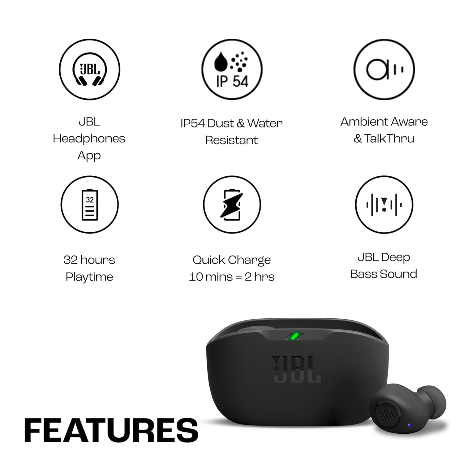 JBL Wave Buds in-Ear Wireless Earbuds (TWS) with Mic-Ear Headphones-dealsplant