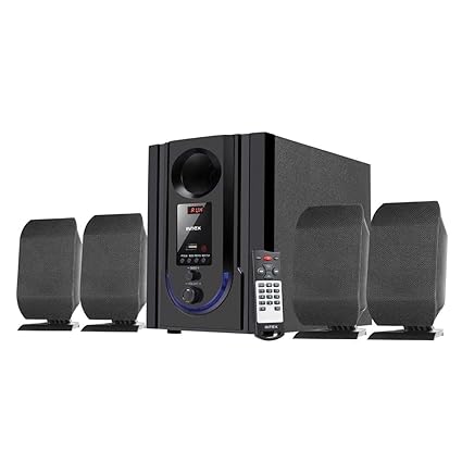 Intex IT-301 FMUB 60 Watt 4.1 Channel Wireless Bluetooth Multimedia Speaker (Black)-Trolley Speaker-dealsplant